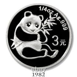 1982-2007 25th Anniversary Set? Silver Panda Coins? 1/4 Oz 999 Ogp? Trusted