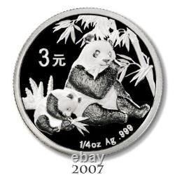 1982-2007 25th Anniversary Set? Silver Panda Coins? 1/4 Oz 999 Ogp? Trusted