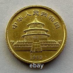 1983 5 Yuan China 1/20 Oz Gold Panda. 1/20 Oz 999 Fine Gold. FIRST YEAR