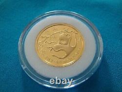 1985 1/10 oz China Gold Panda 10 Yuan Coin. 999 Fine BU WH #130