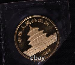 1985 China 10 Yuan 1/10 Troy Oz 999 Gold Panda Coin Sealed GEM
