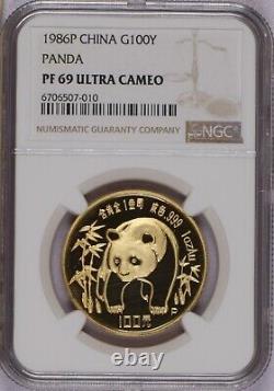 1986-P Gold Panda 1 oz. 100 Yuan NGC PF69 Ultra Cameo