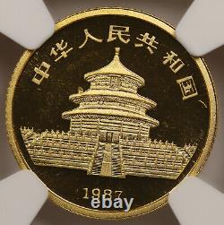 1987 Y China Panda Gold 10 Yuan 10Y 1/10 oz Tenth-Ounce MS 68 NGC