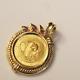 1988 China Prc. 999 Gold Panda Coin In Pendant With Stones