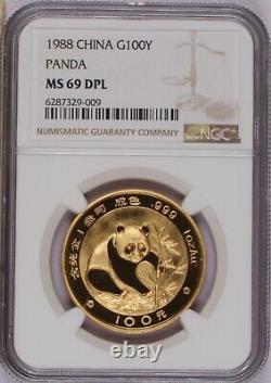 1988 Gold Panda 100 Yuan NGC MS69 DPL. Top Pop
