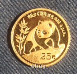 1990 1/4 Oz Gold Chinese Panda 25 Yuan Lot 310938