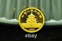 1990 China Panda 5 Yuan 1/20th Troy Oz. 999 Gold