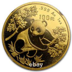 1992 China 1 oz Gold Panda Small Date MS-69 NGC