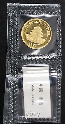 1995 China 10 Yuan Panda 1/10 OZ. 999 Fine Gold Coin