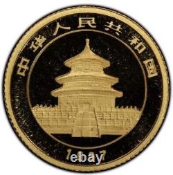 1997  5 Yuan China 1/20 Oz Gold Panda. MS 69 POP 1/1. Large Date Frosted