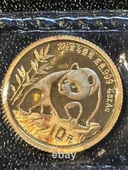 1/10 oz 10 Yuan China Gold Panda 1990 in Foil, P0306