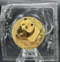 1oz Year 2002 Chinese Panda Coin 500 Yuan Sealed Collectible Gold Rare Year
