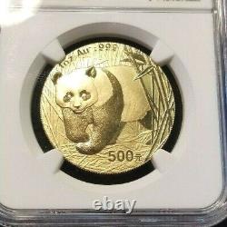2001 China Gold 500 Yuan Panda Ngc Ms 69 High Grade Beautiful Surfaces