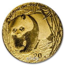 2002 China 1/20 oz Gold Panda BU (Sealed)