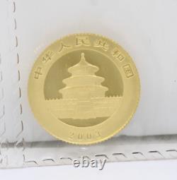 2003 China 1/10 oz. 999 Gold Panda BU (Sealed)