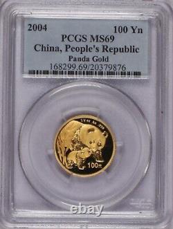 2004 Gold Panda 1/4 oz. 100 Yuan PCGS MS69