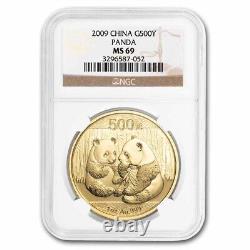 2009 China 6-Coin Gold Lunar Premium Panda Set MS-69 NGC