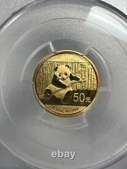 2014 1/10 oz 50 YUAN China Panda Gold Coin PCGS MS-70 First Strike