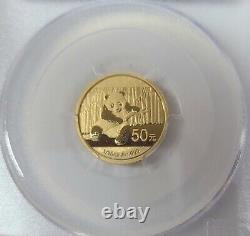 2014 China Panda 50 Yuan 1/10 oz Gold Coin PCGS MS 69 First Strike Flag Label