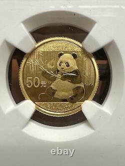 2017 50 Yuan Gold Panda 3g NGC MS-70 First Day of Issue 1150 Struck