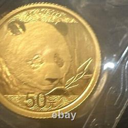 2018 50 Yuan Gold Chinese Panda 3 gram. 999 BU Mint Sealed