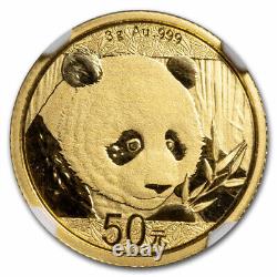 2018 China 3 gram Gold Panda MS-70 NGC (ER)