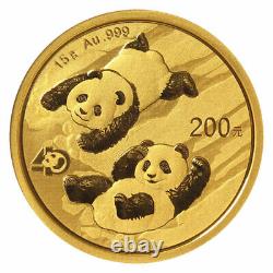 2022 China 15-g Gold Panda ¥200 Coin GEM BU Brilliant Uncirculated