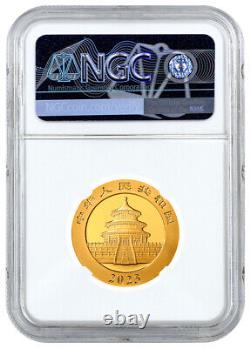 2023 China 15-gm Gold Panda NGC MS70 FR First Releases with Panda Label