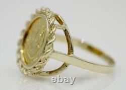 20mm China Panda COIN Without Stone Beauty Fancy Ring 14k Yellow Gold Plated