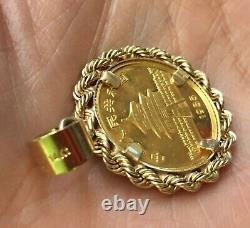 22MM Coin China PANDA Shape Without Stone Bezel Pendant 14k Yellow Gold Plated