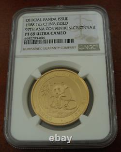 China 1988 Gold 1 oz Panda NGC PF69UC Cincinnati ANA
