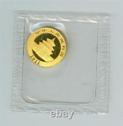 China 2011 50 Yuan 1/10.999 Gold Panda Gem Bu In Original Mint Sealed Sleeve