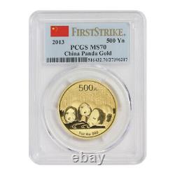 China 2013 500 Yuan Gold Panda PCGS MS70 First Strike FS 1oz Chinese coin