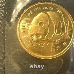 SUPERB GEM BU 1987-Y China 1/20 oz Gold Panda (Sealed)